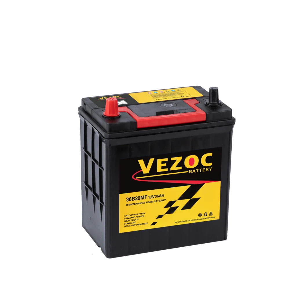 12V36ah Battery Factory Supply Wholesale Car Battery 36b20r/L Long Duration Car Battery